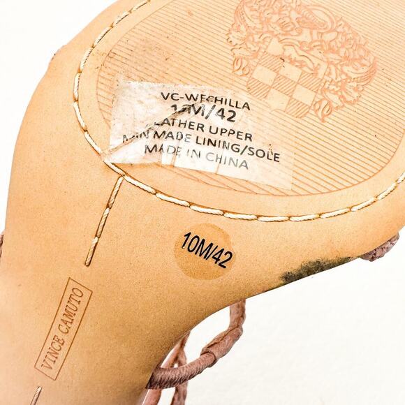 Vince Camuto Wechilla Purple Lavender Suede Leather Strappy Heel Sandal Size 10 - Picture 4 of 6